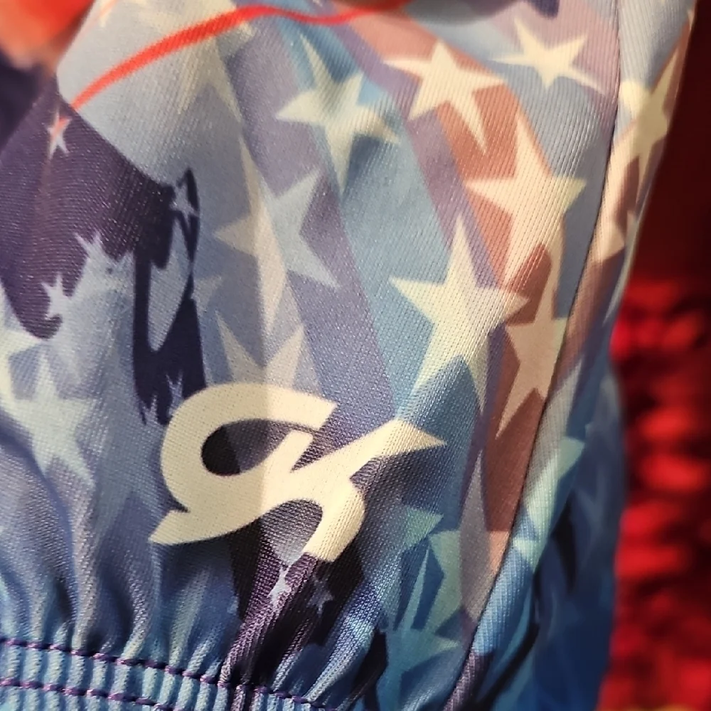 GK Patriotic Star and Stripe Leotard Size Large